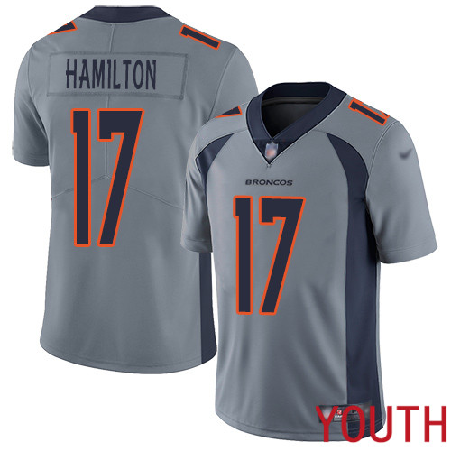 Youth Denver Broncos #17 DaeSean Hamilton Limited Silver Inverted Legend Football NFL Jersey